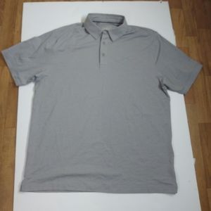 Under Armour Men's Polo Shirt Short Sleeve Gray Loose Heatgear Size L/G T/G